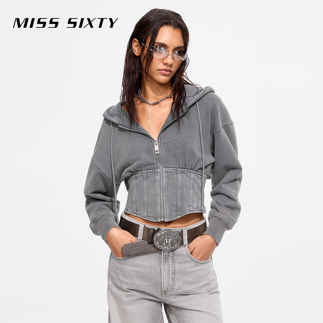 【商场同款新品】Miss Sixty25春新款连帽卫衣唇印章外套欧若假日风