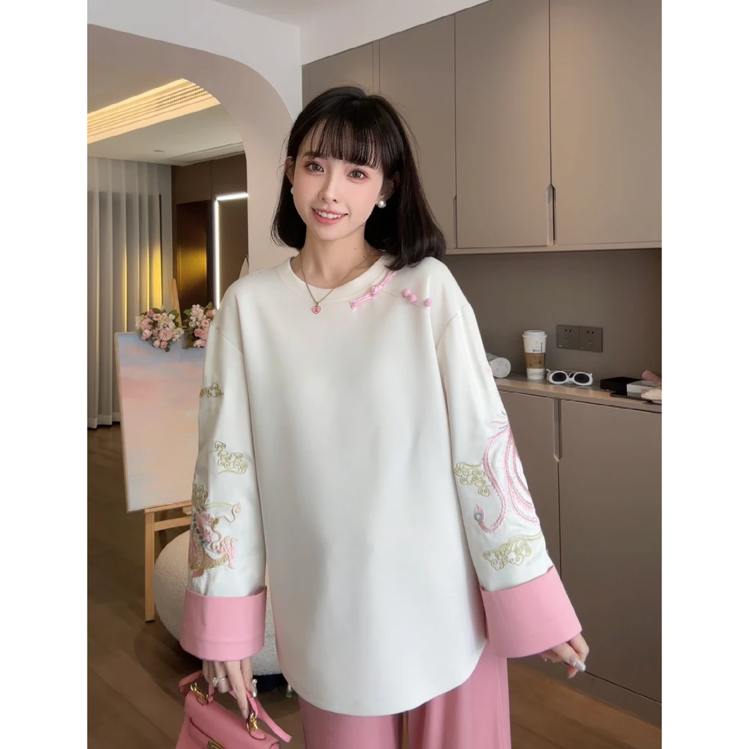 清仓【金粉馥郁】娜娜的孕期穿搭/孕妇装新中式刺绣上衣裤子