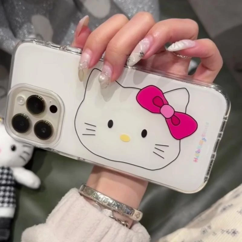 SMBLCE手绘蝴蝶结kt适用iPhone17大孔16手机壳华为vivo小米15oppo