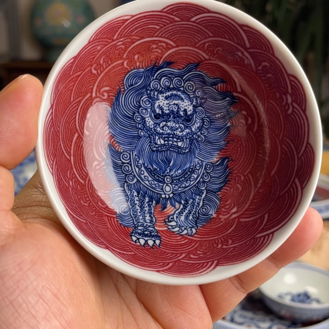 釉里红踏浪麒麟普洱杯