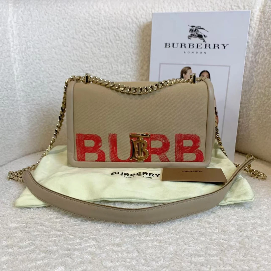 99新 BURBERRY/博柏利 壹臻娇/卡其色涂鸦lola包 28259812