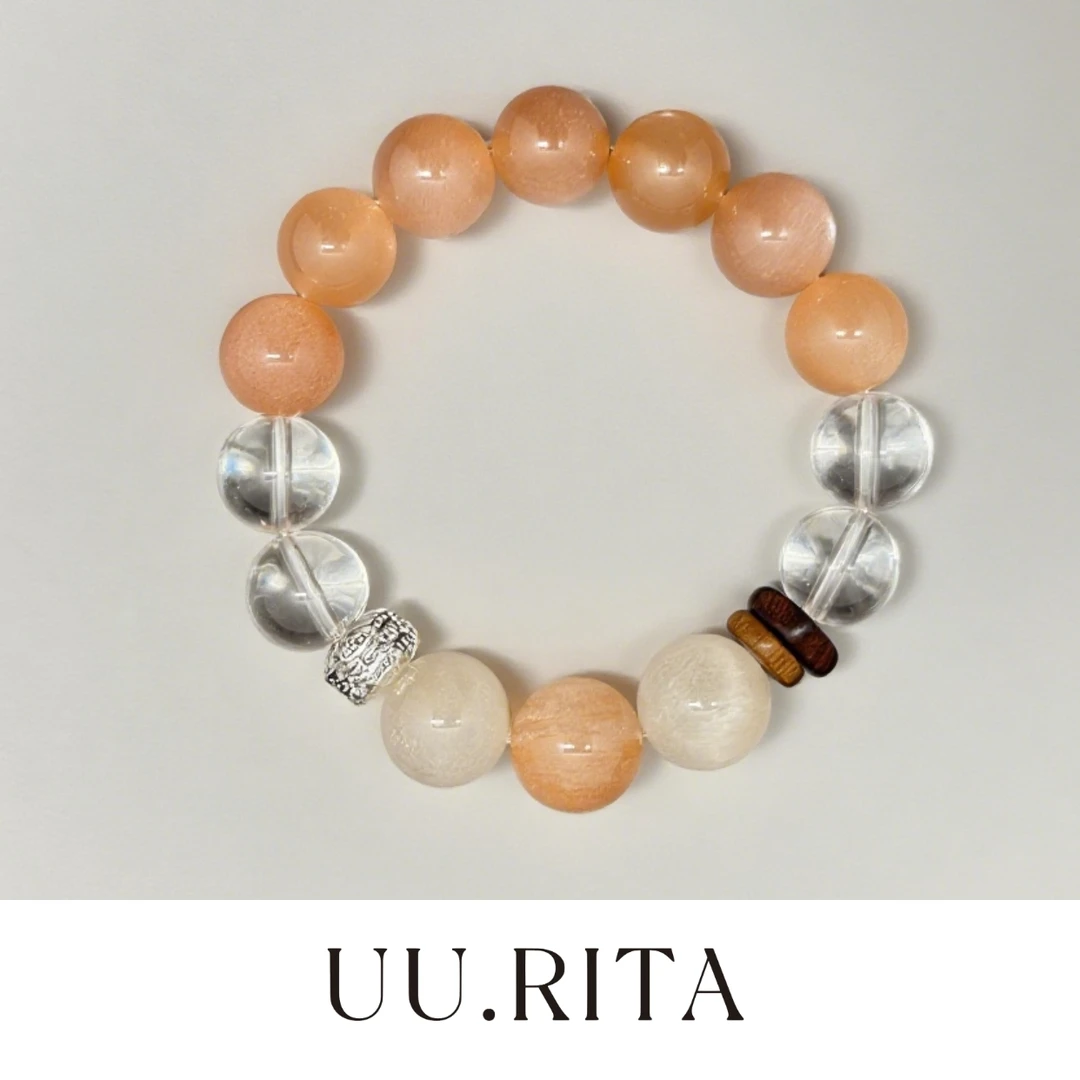 UU.RITA「晴光坠穗」天然太阳石彩兔毛混搭设计贵气显白25BCL016