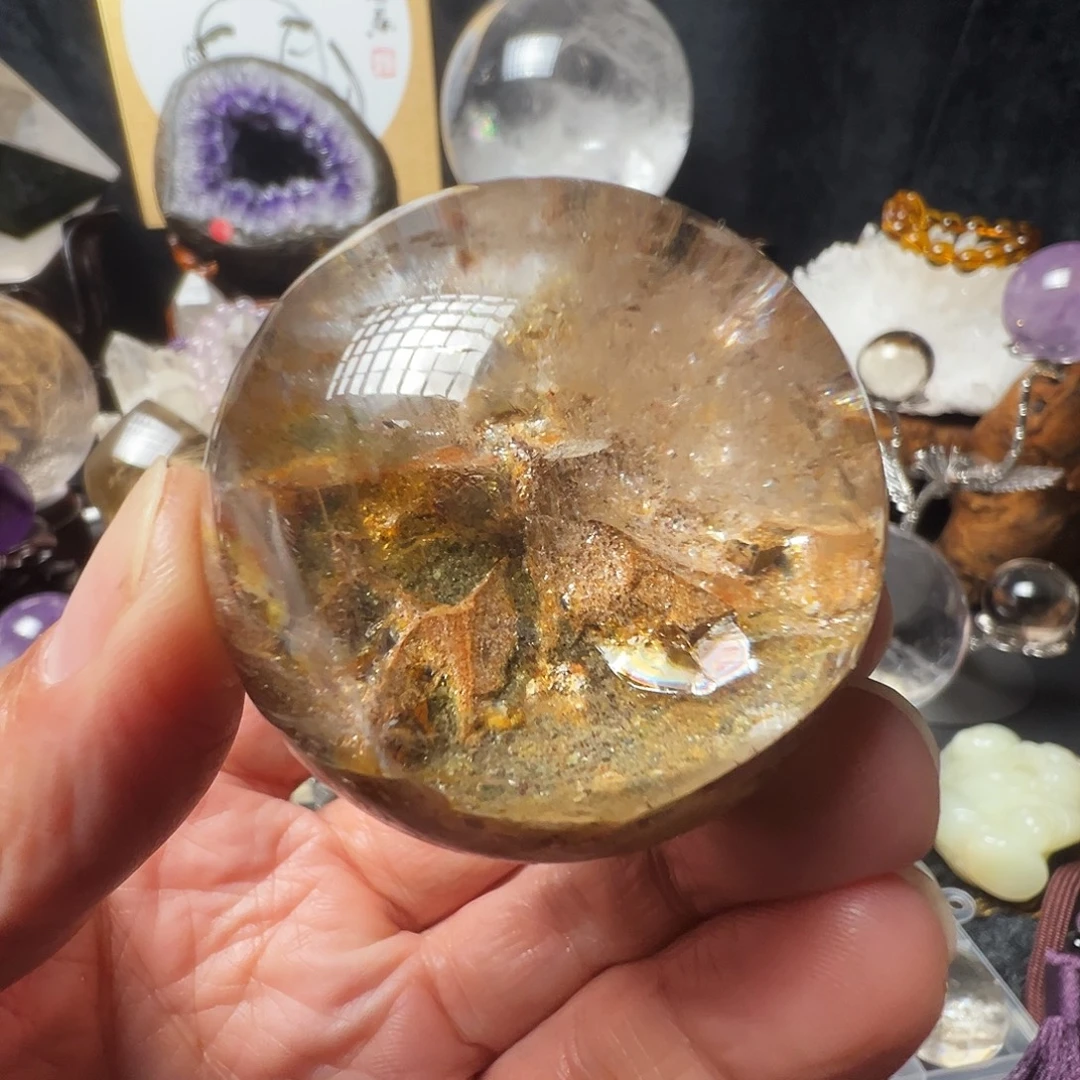 水晶珠宝半成品未镶嵌万里黄金山4.9有修补