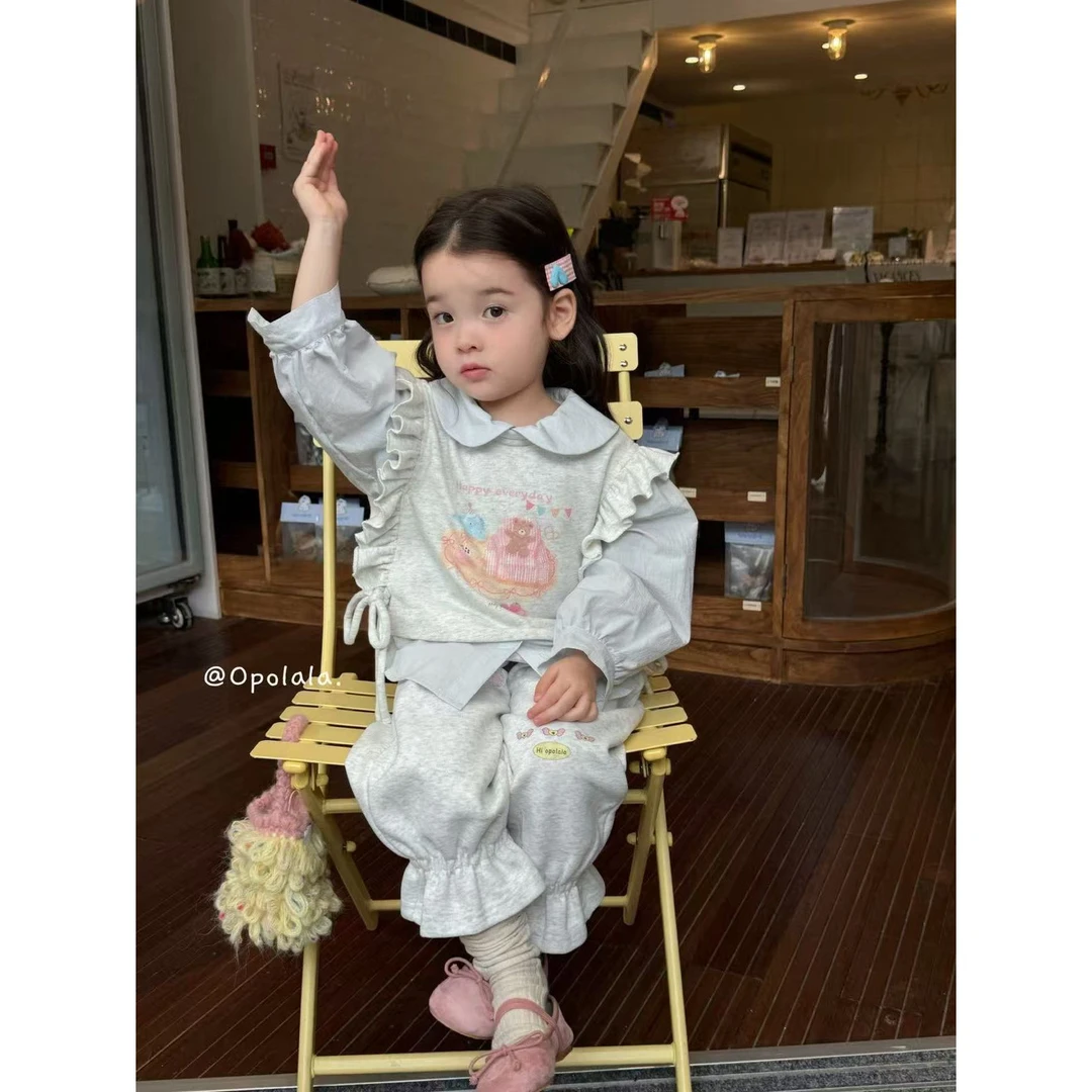 opolala·25秋~小熊印花假两件衬衫Q188080（汉服）