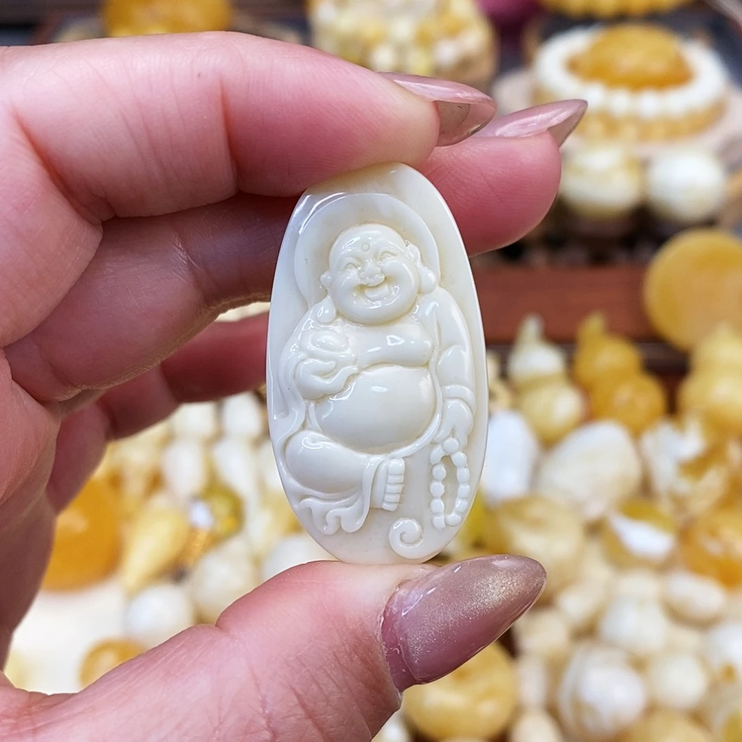 【闪购商品】蜜蜡裸石未镶嵌弥勒佛