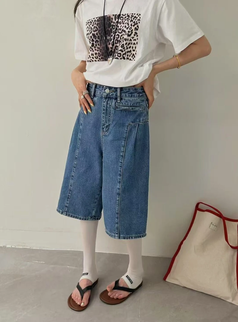 GD#韩系慵懒感显瘦宽松五分裤#9708（裤长64cm 腰围68）