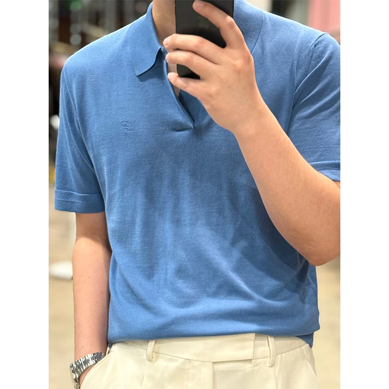 (主店)7500“巴黎老钱风Thabor精致绅士兰精天丝混纺”优雅海鸥polo