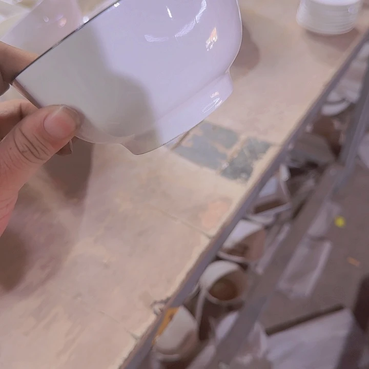 瓷黑边碗 5 英寸 米饭碗  6 个