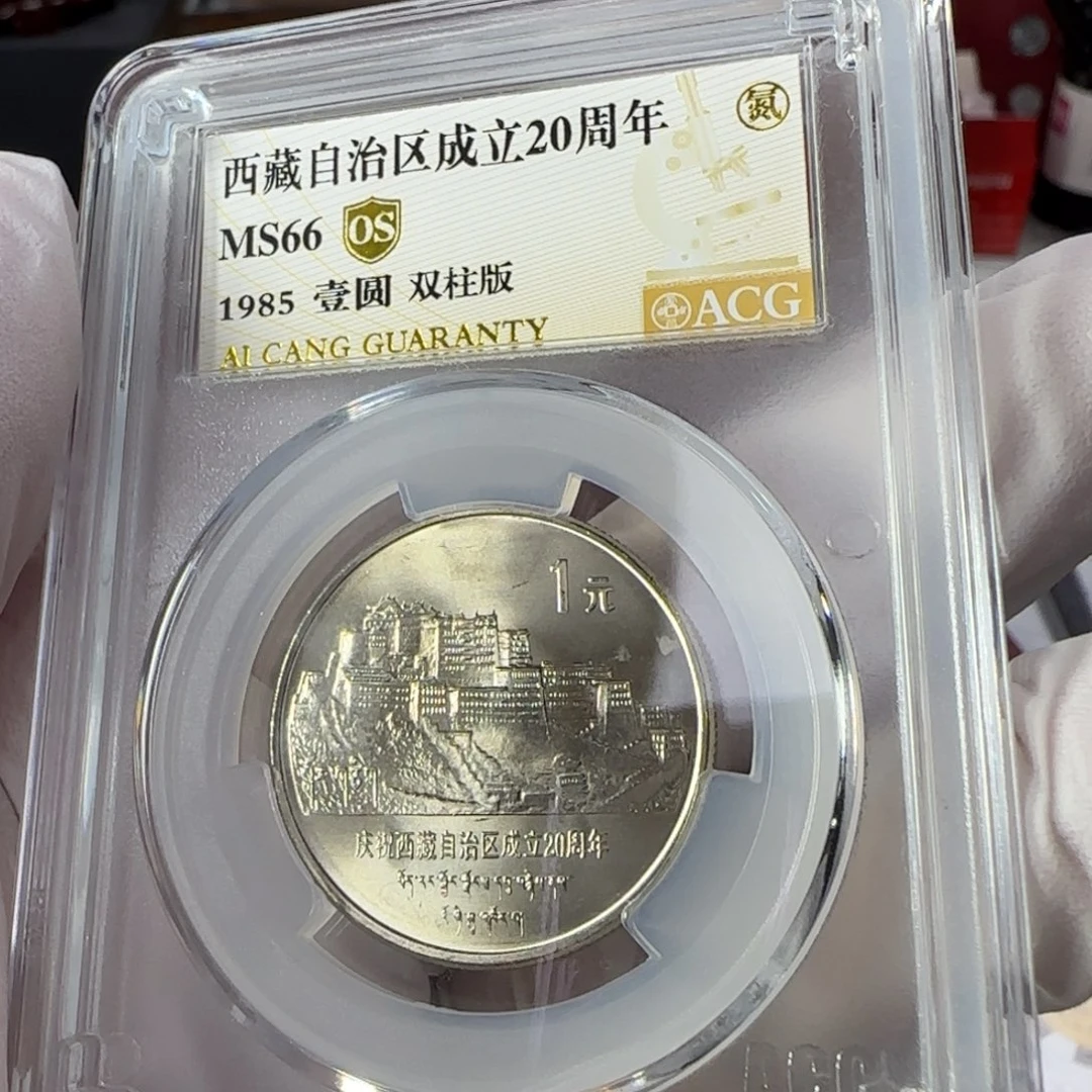 西藏币评级66分，双柱版