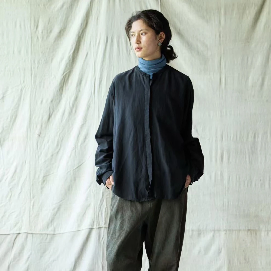 左岸迷香2025秋冬素色衬衫  黑白 超软糯舒服