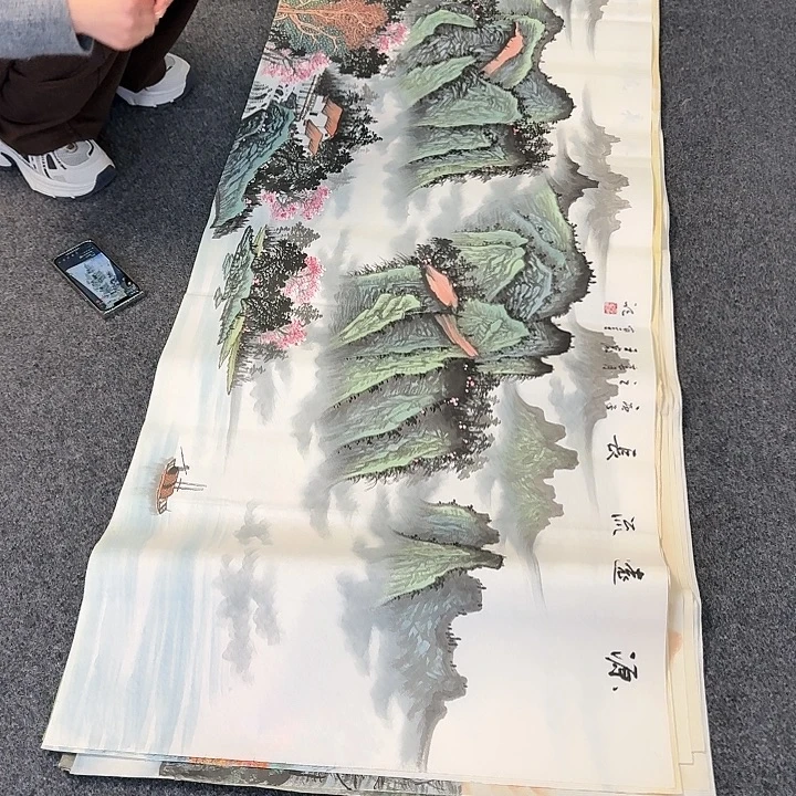 纯手绘国画作品好看小六尺