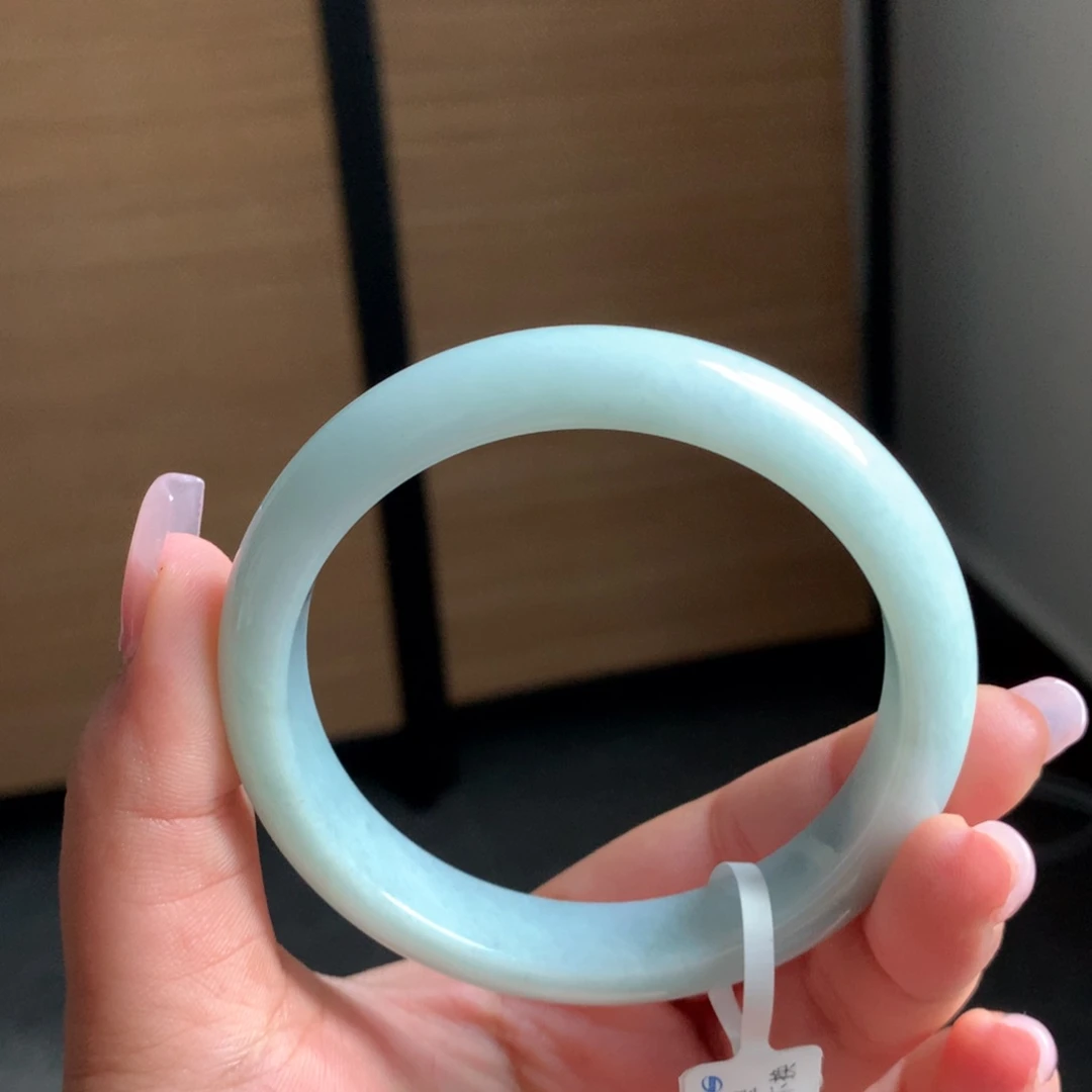 翡翠手镯未镶嵌3 59婴儿蓝正圈捡漏