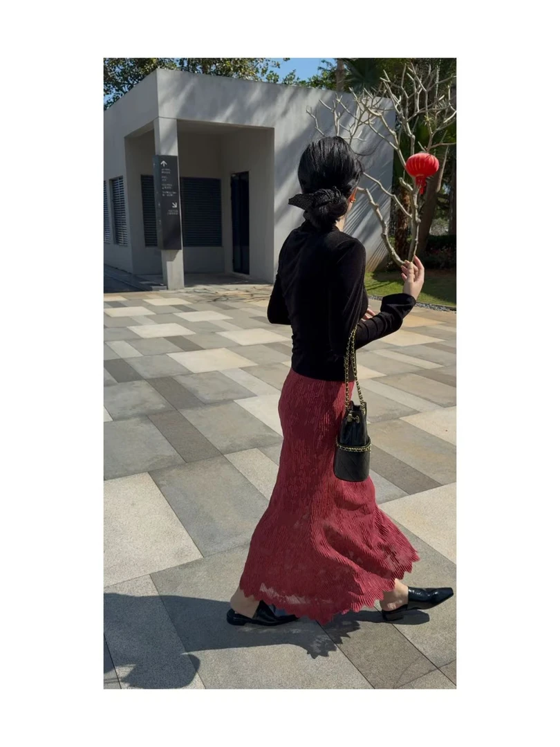 56631#蕾丝鱼尾半裙