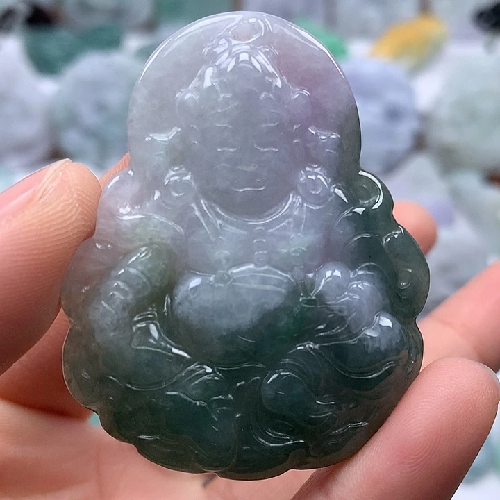 翡翠未镶嵌颈饰黄财神爷福利