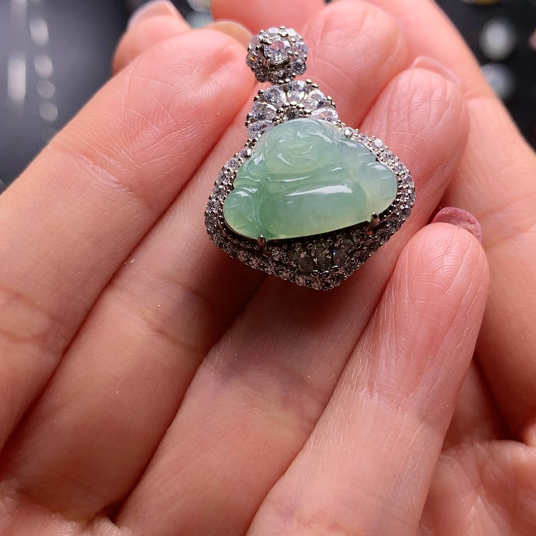 翡翠颈饰银S925镶嵌11111111