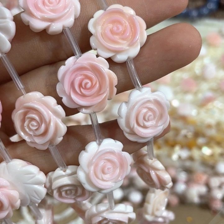 大理石磁石一颗18mm大号女皇贝玫瑰花