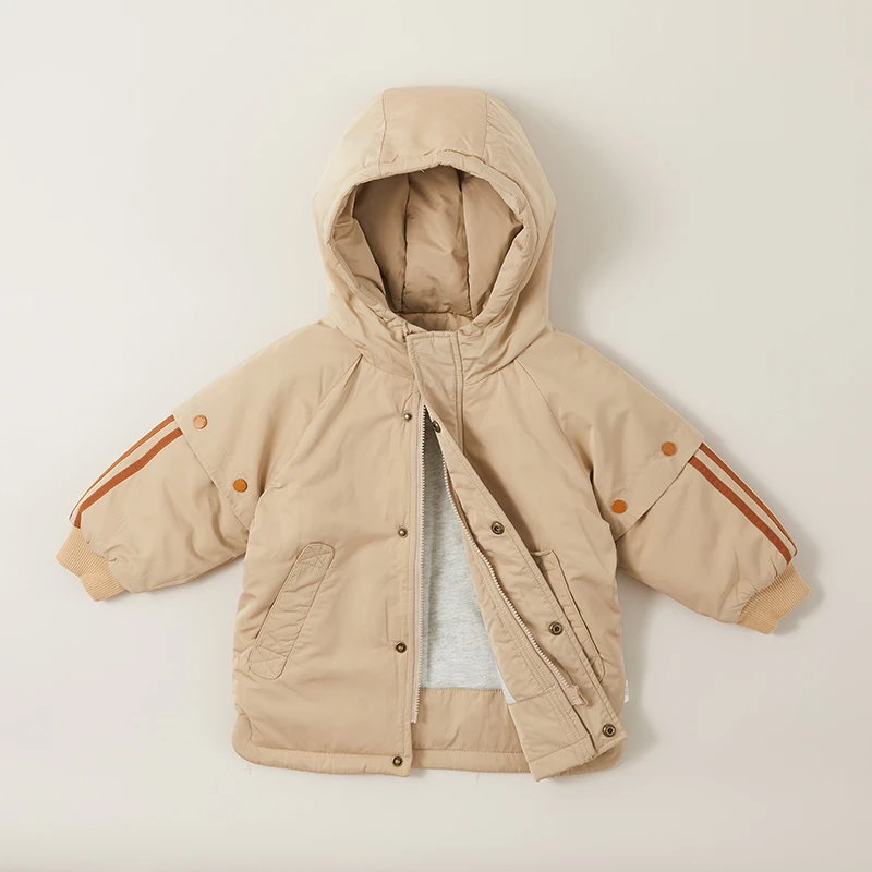 可拉比特童装男童卡其色棉服外套L49055725