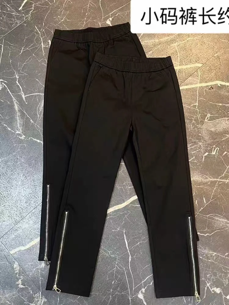 显瘦弹力拉链小脚休闲裤女大码小黑裤春夏新款百搭洋气九分裤