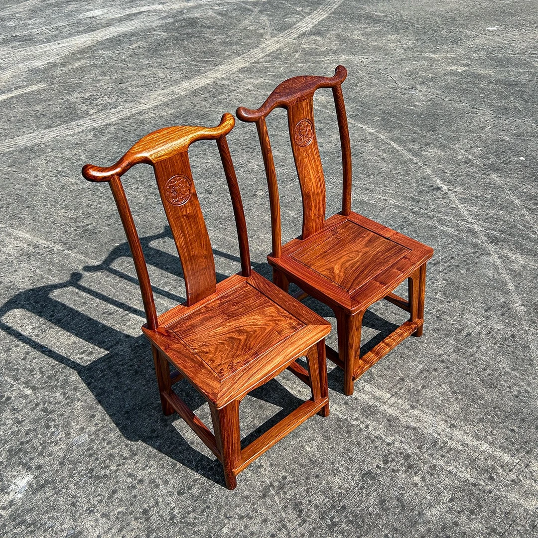 【中官帽椅】刺猬紫檀独板老料新中式红木极简家用休闲阳台办公椅