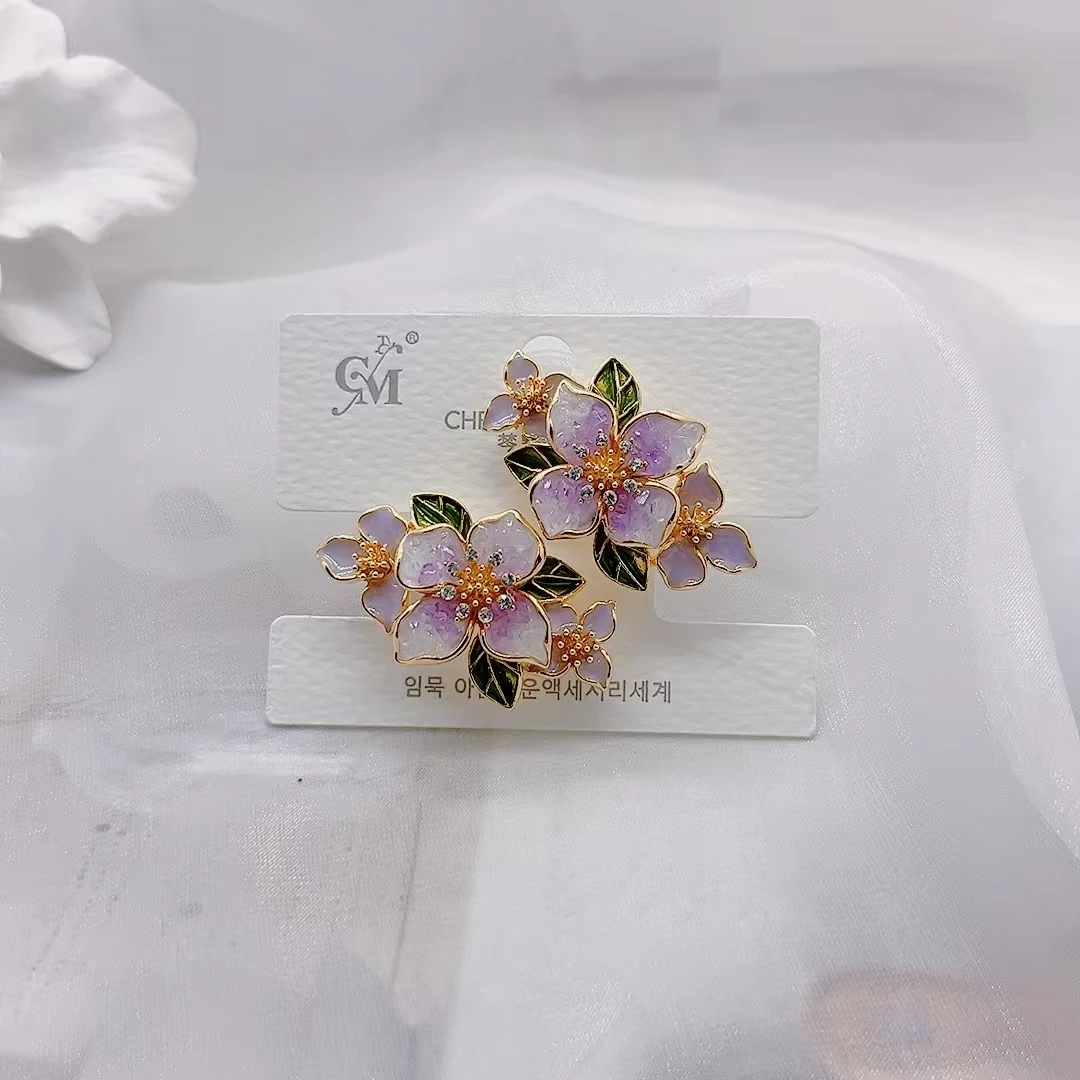 紫罗兰花花磁吸夹  春季花开系列春游侧夹边夹公主头发夹