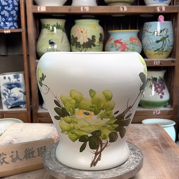 陶鱼尾绿绿牡丹新款新款陶瓷陶瓷次品
