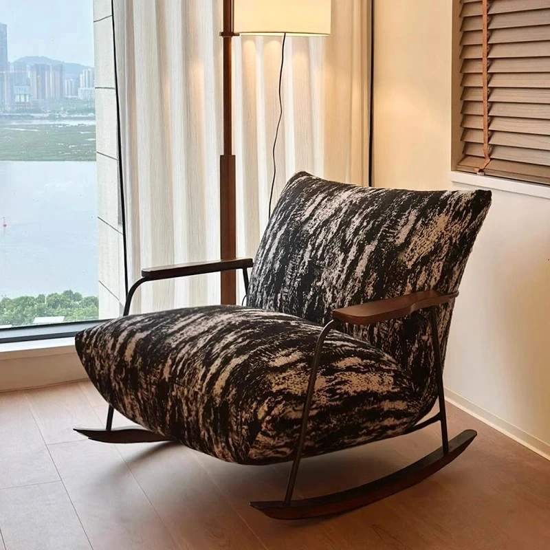 新款摇摇椅中古客厅单人沙发椅躺椅成人摇椅阳台休闲懒人沙发复古