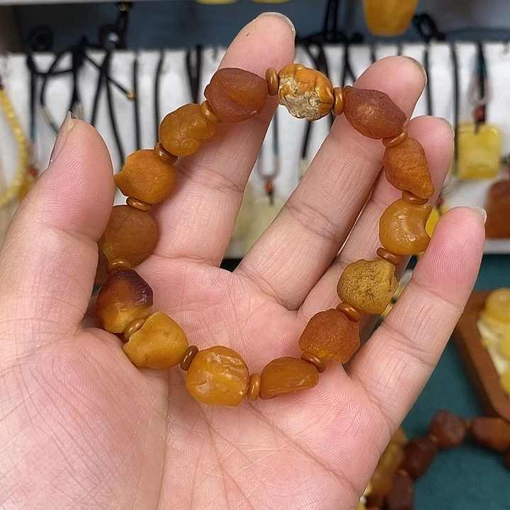 未镶嵌蜜蜡裸石手串