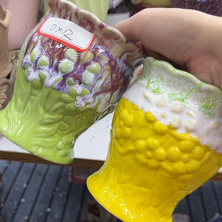 多肉绿植陶瓷花盆9.9包邮，有孔