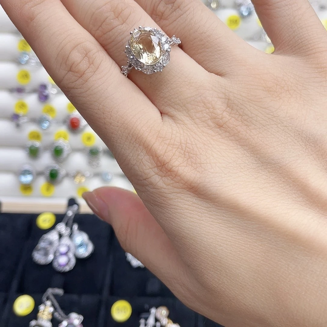 申***八托帕石戒指银S925镶嵌