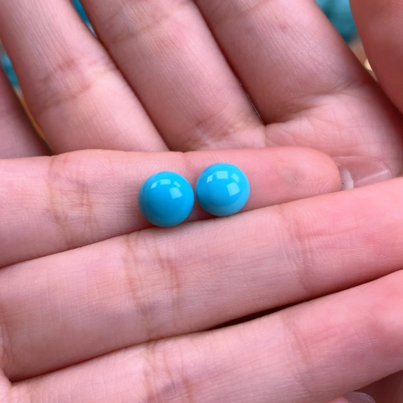 【闪购商品】绿松石耳钉面未镶嵌香*?