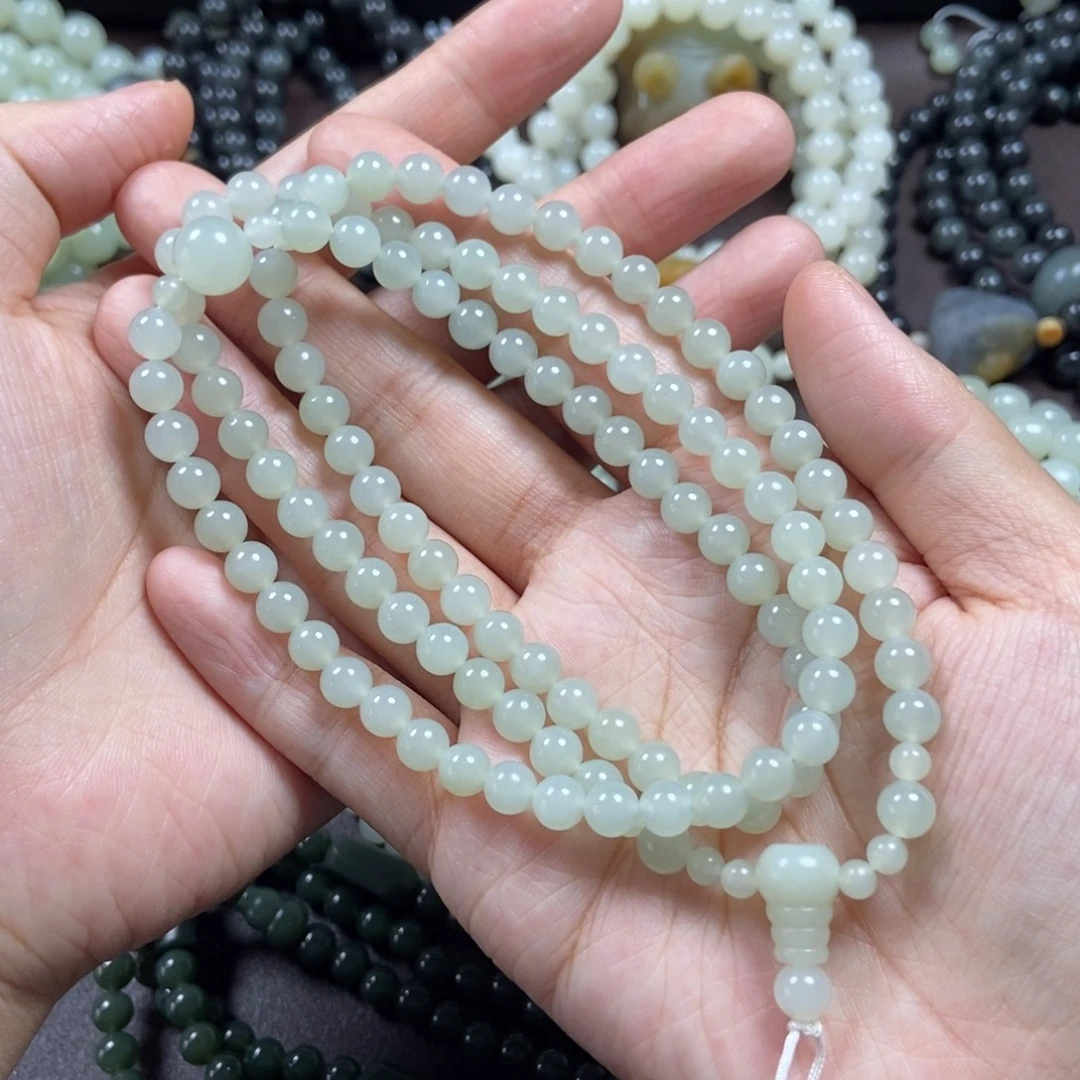 和田玉未镶嵌把件挂件链子