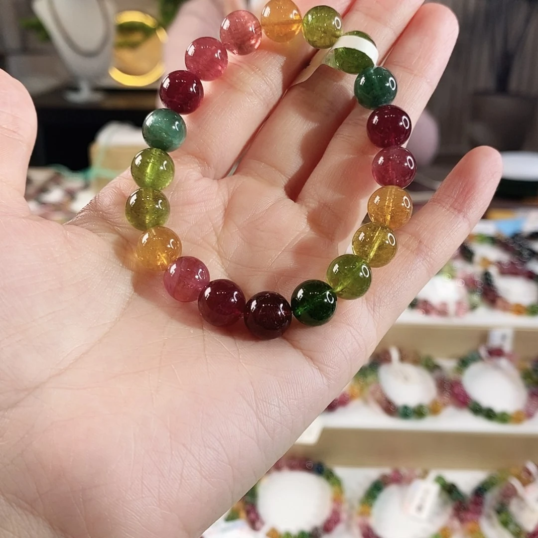 碧玺手串未镶嵌G2401单圈颜色微差