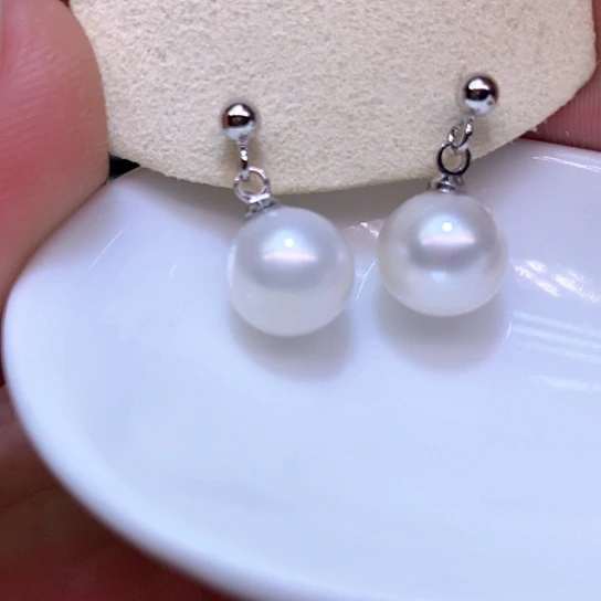 淡水珍珠耳饰银S925镶嵌