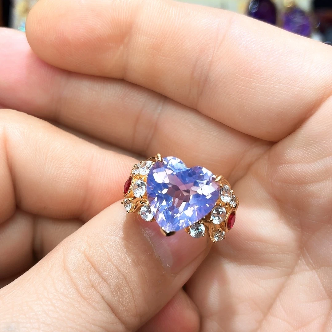 水晶戒指银S925镶嵌