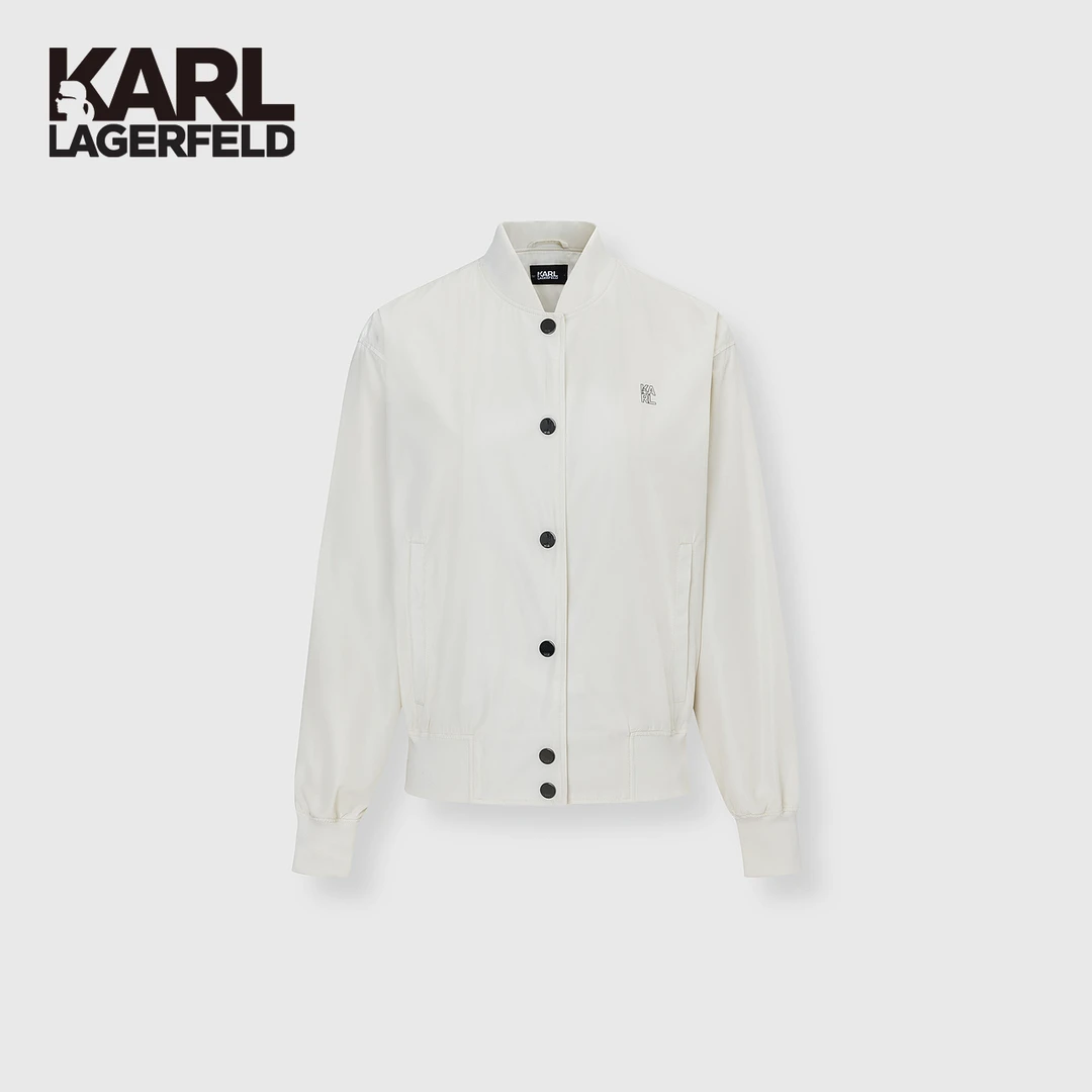 KARL LAGERFELD卡尔拉格斐夹克春秋新款白色开衫外套2UW1501
