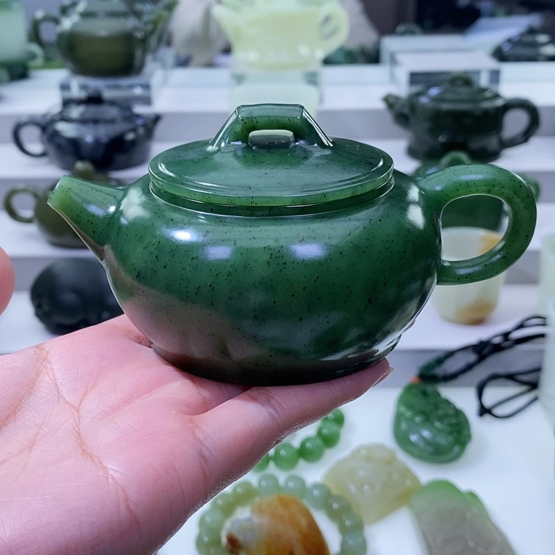 不***头和田玉未镶嵌挂件茶壶
