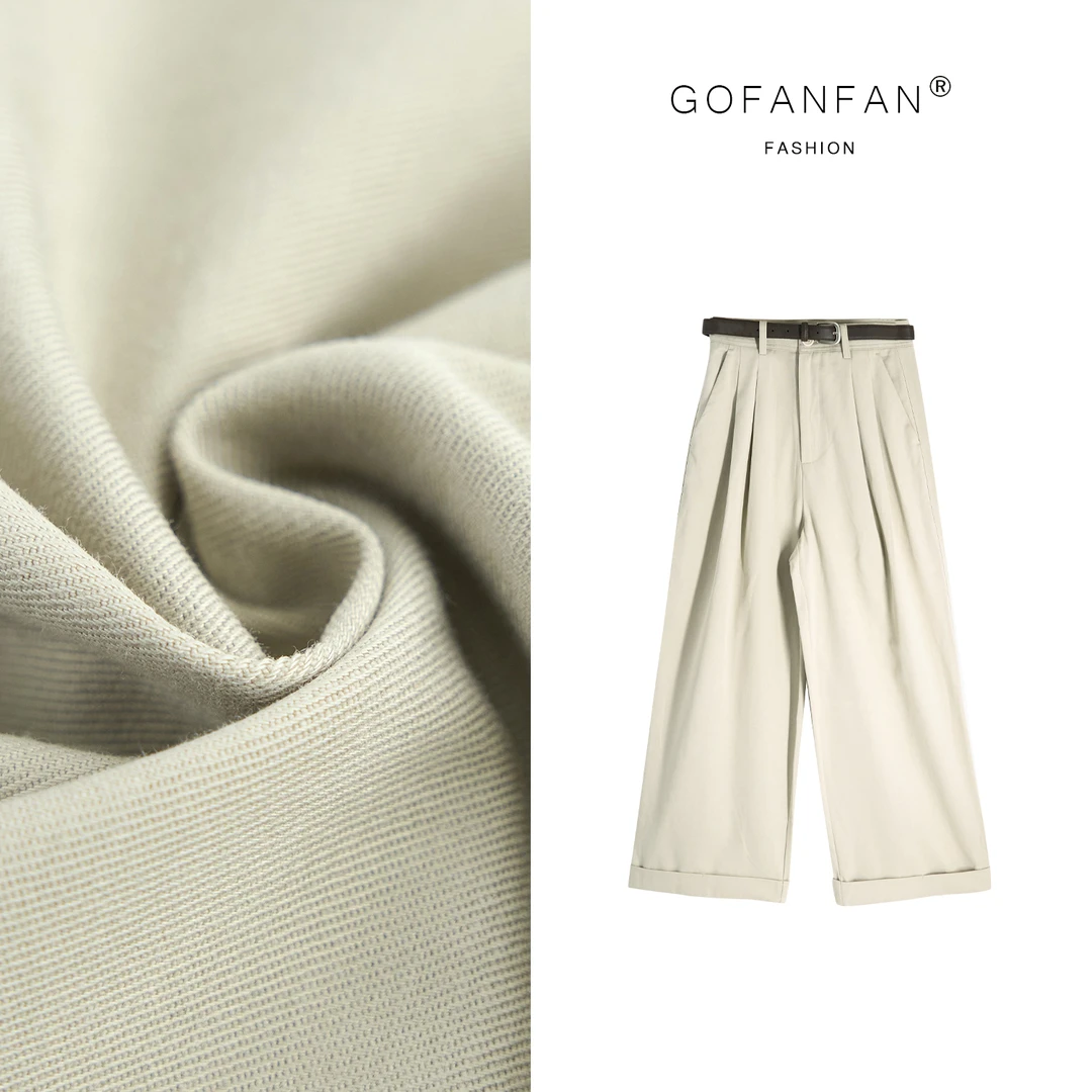 GFFSTUFIO【梵简主义】春游直筒显瘦纯色通勤九分财阀千金休闲裤
