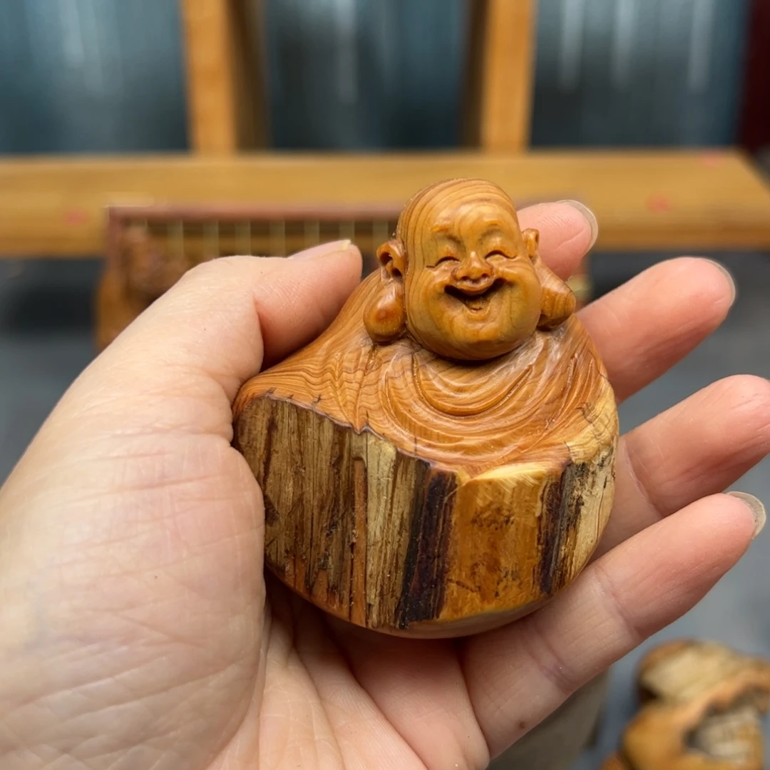 岩***森木崖柏木摆件手把件，