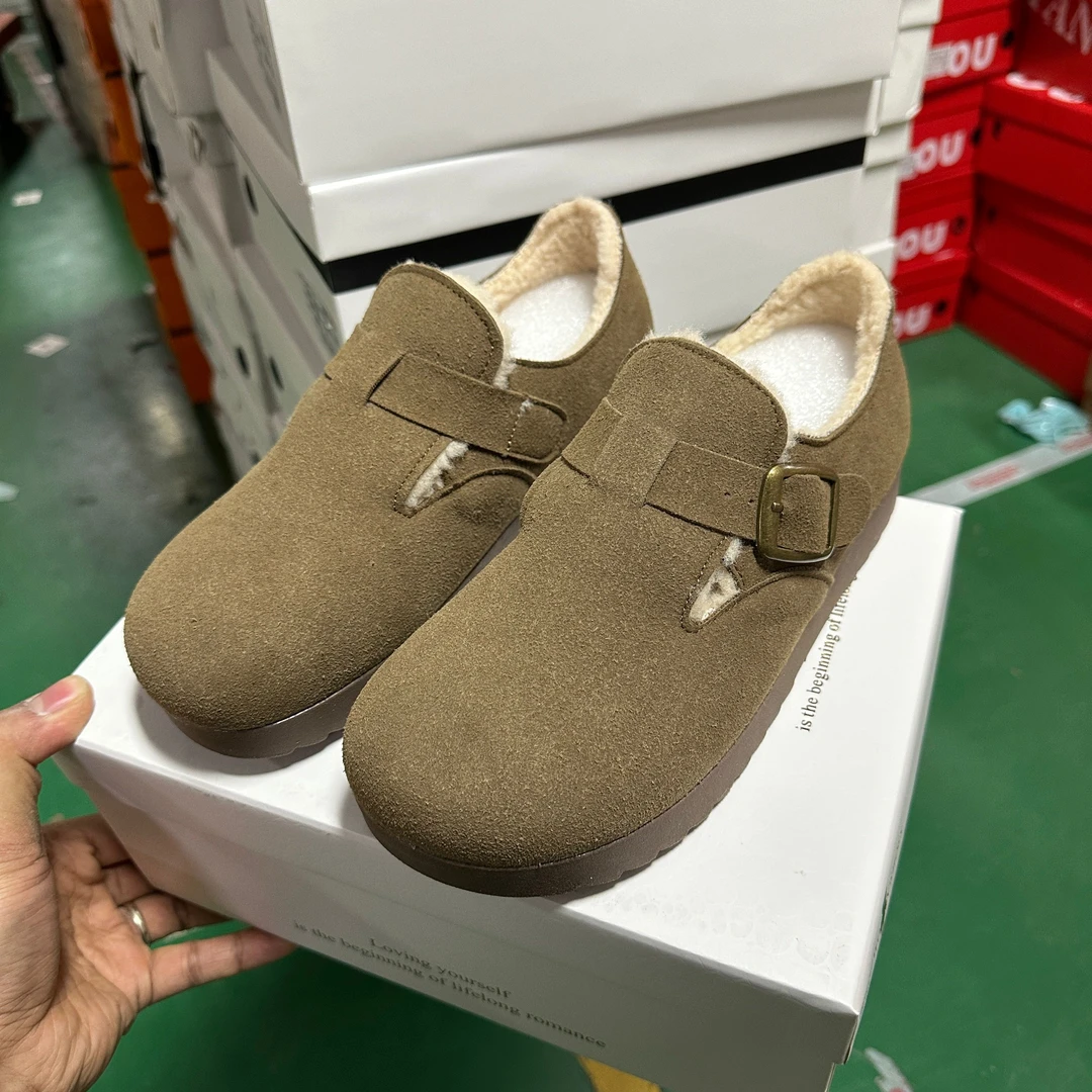 秋冬新款休闲加绒勃肯鞋女
