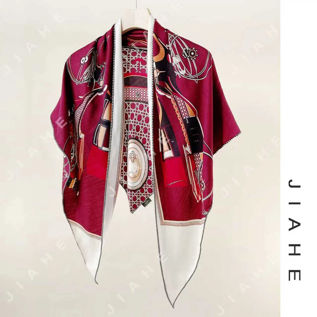 加禾【汽车演变史】重磅绵羊毛老钱披肩围巾三角巾200*100