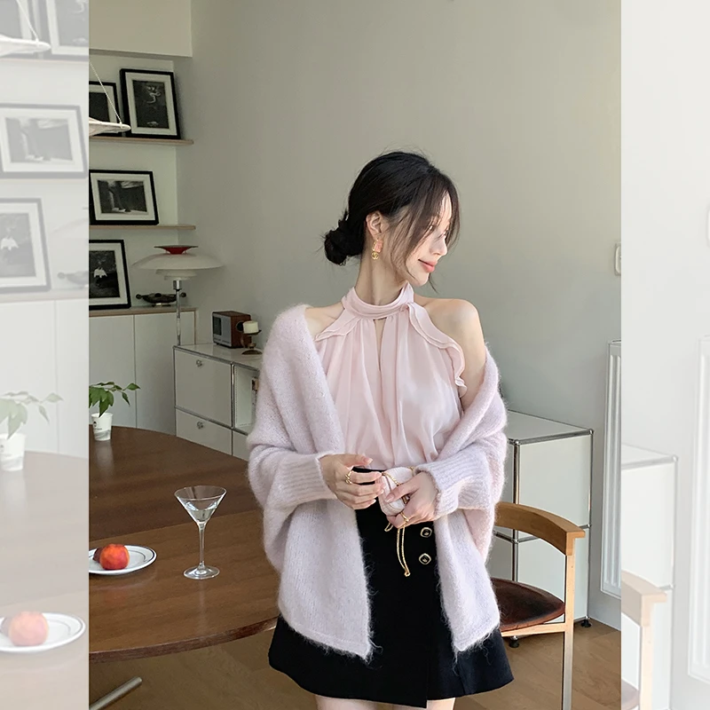 于momo【鼎奢开衫】时尚毛衣外套女气质宽松针织衫上衣QH233011