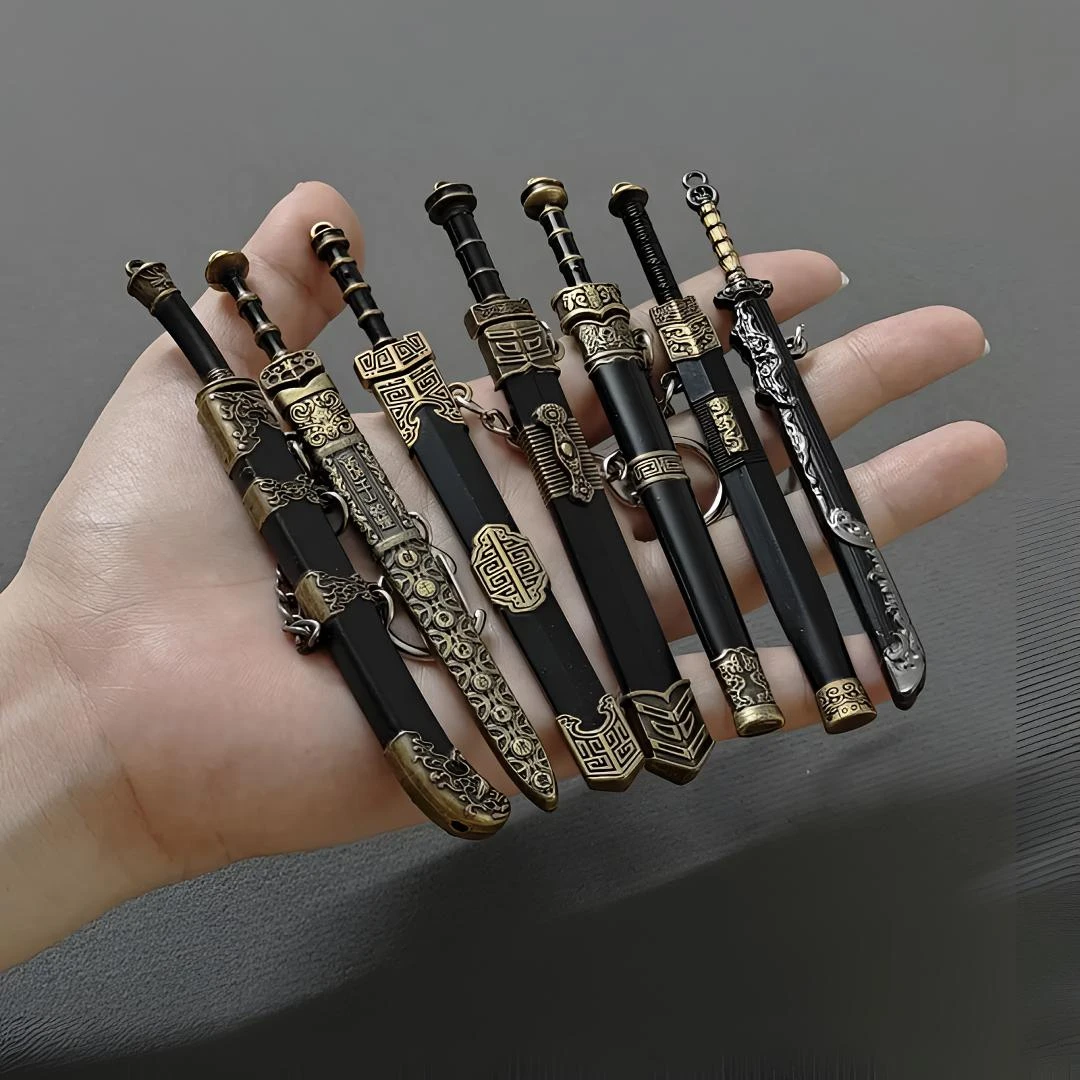 【热卖推荐】唐横刀剑秦始皇越微型刀剑袖珍超小迷妳摆件古代兵器