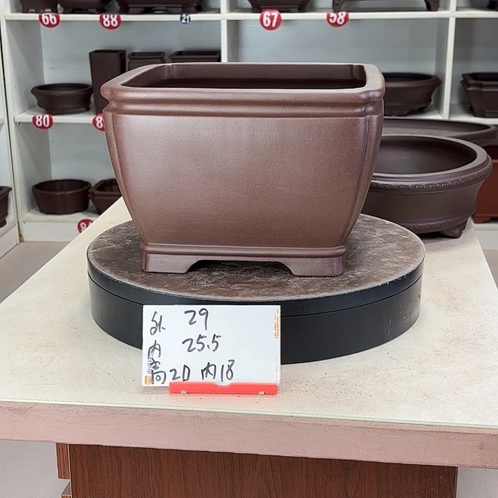 紫砂花盆抽角四方