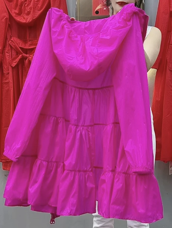 新款防晒服夏季薄款洋气时尚中长款连帽款防晒服