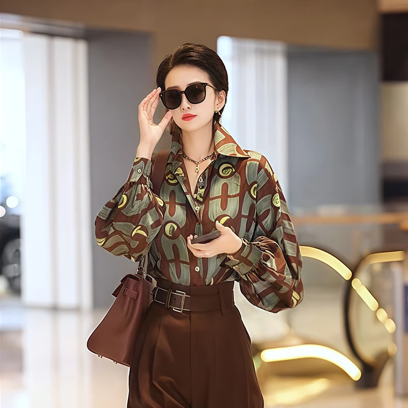 2025年新款女早春高端奢华大牌独特别致爆款衬衫洋气减龄上衣2769