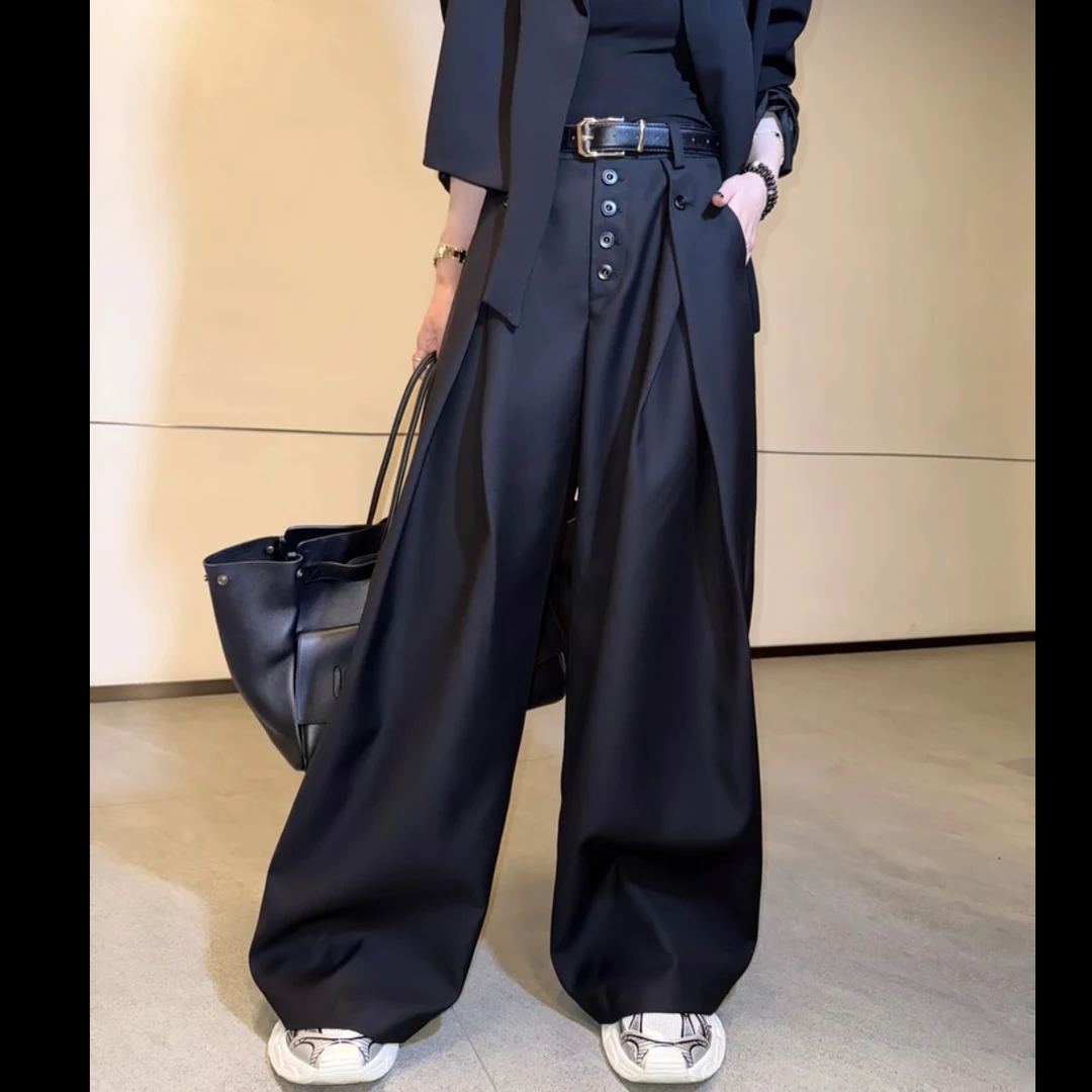 邓蕾婷【摩登女主】秋季上新高级感洋气设计高腰显瘦百搭直筒阔腿裤