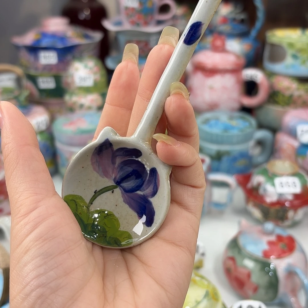 瓷片景德镇手绘高温釉下彩陶瓷茶具