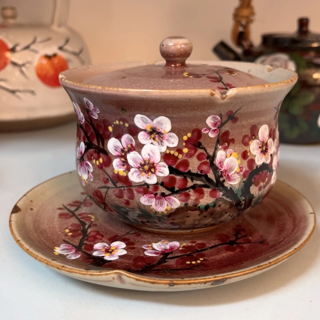 杯景德镇柴烧手绘杯