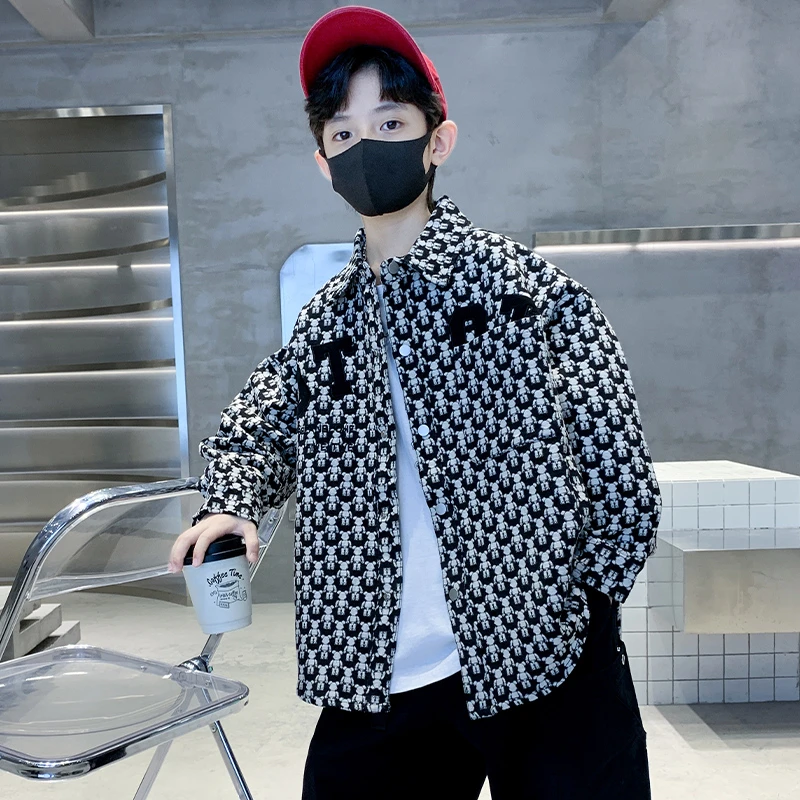 男童牛仔外套春秋款痞帅时髦2025新款中大儿童秋装男孩上衣炸街潮