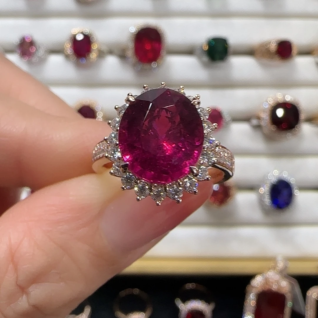 碧玺戒指18K金镶嵌4.67ct
